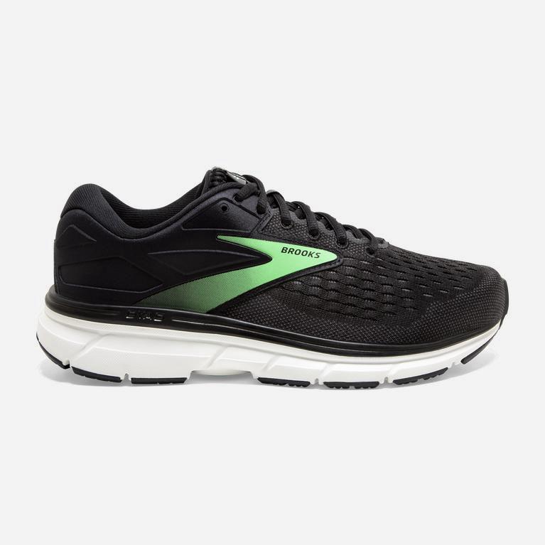 Brooks Women's Dyad 11 Road Running Shoes Singapore - Black/Ebony/grey Charcoal/Green (62705-XHIY)